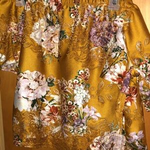 Elastic Neckline Crop Top with Tie Sleeves